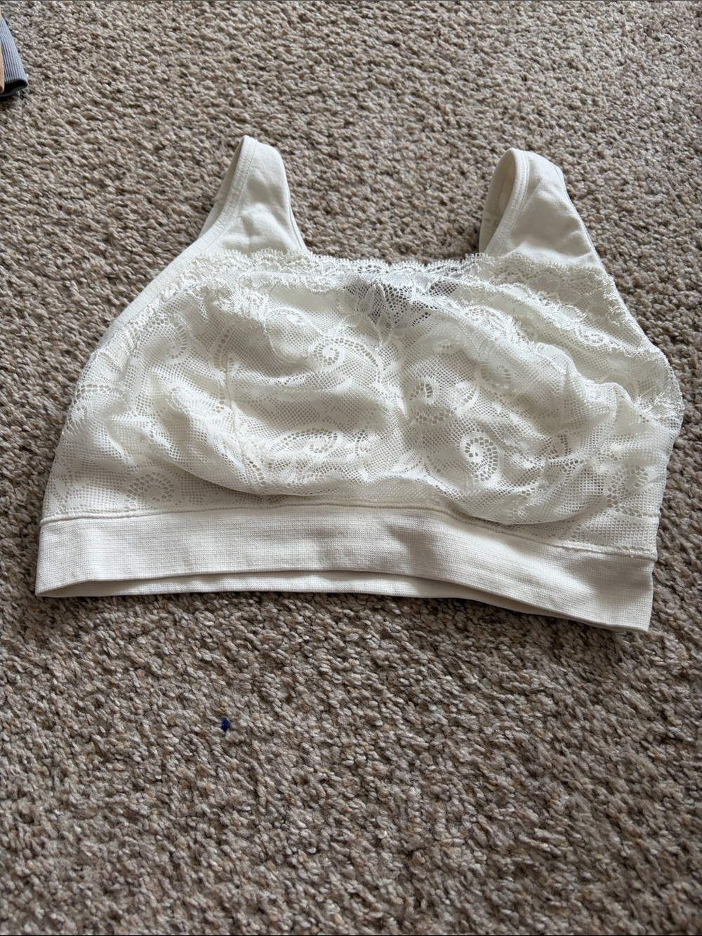 QVC Lace-Overlay Wireless Bralette in Ivory